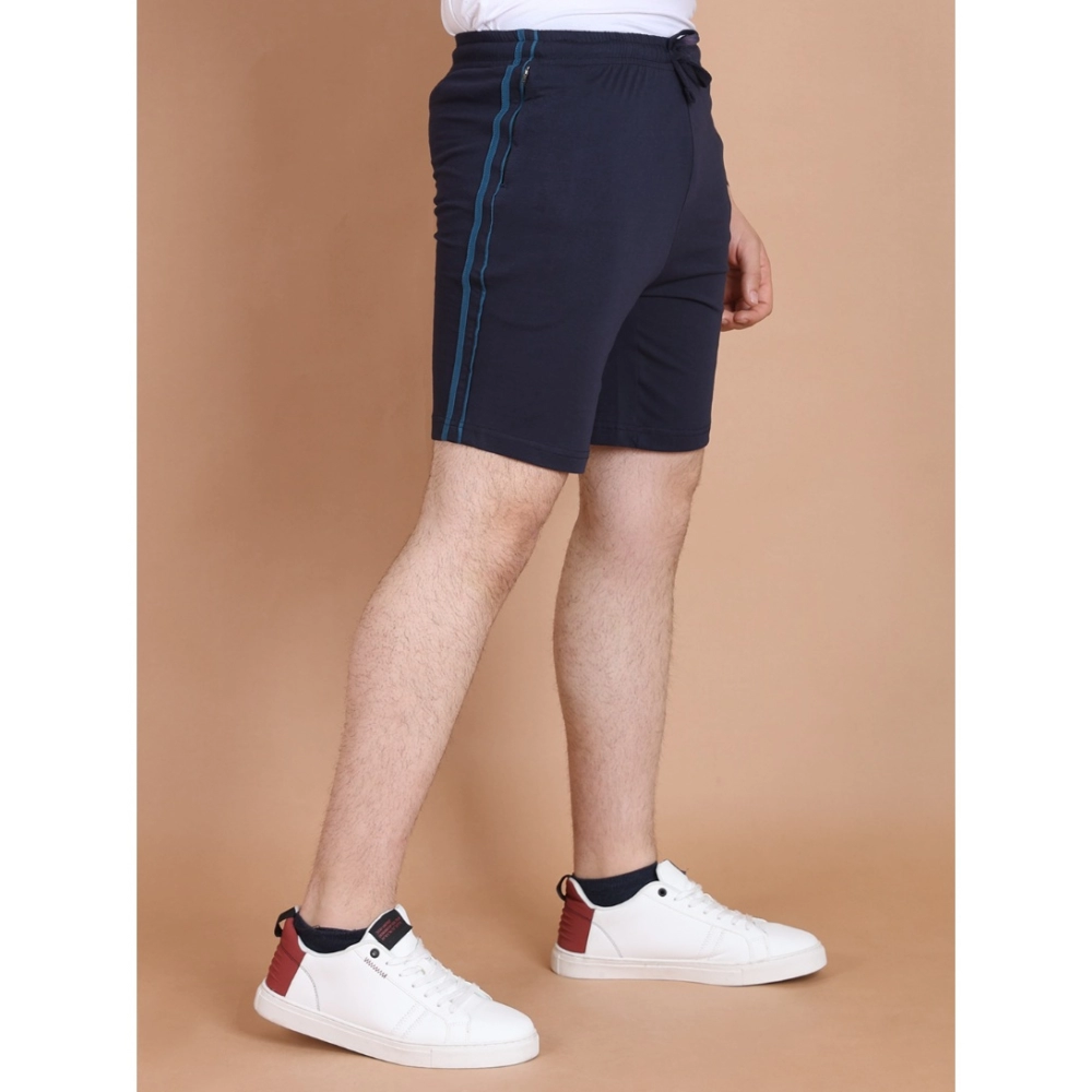 generic men's casual cotton striped above knee shorts (navy) generic men's casual cotton striped above knee shorts (navy)