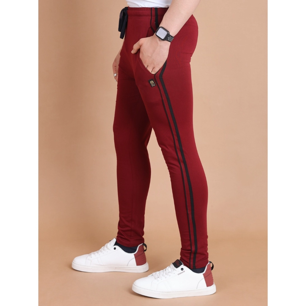 generic men's casual cotton striped full length track pant (maroon) generic men's casual cotton striped full length track pant (maroon)