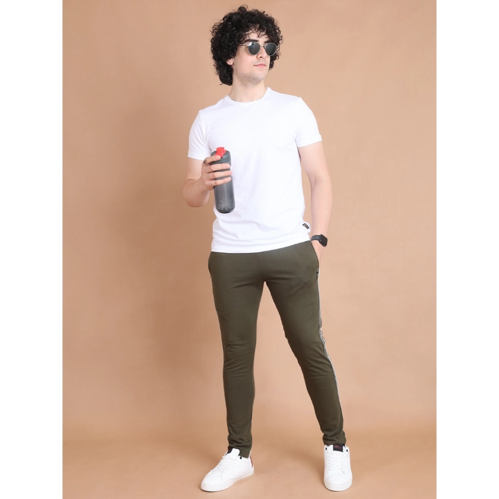 generic men's casual cotton striped full length track pant (olive) generic men's casual cotton striped full length track pant (olive)