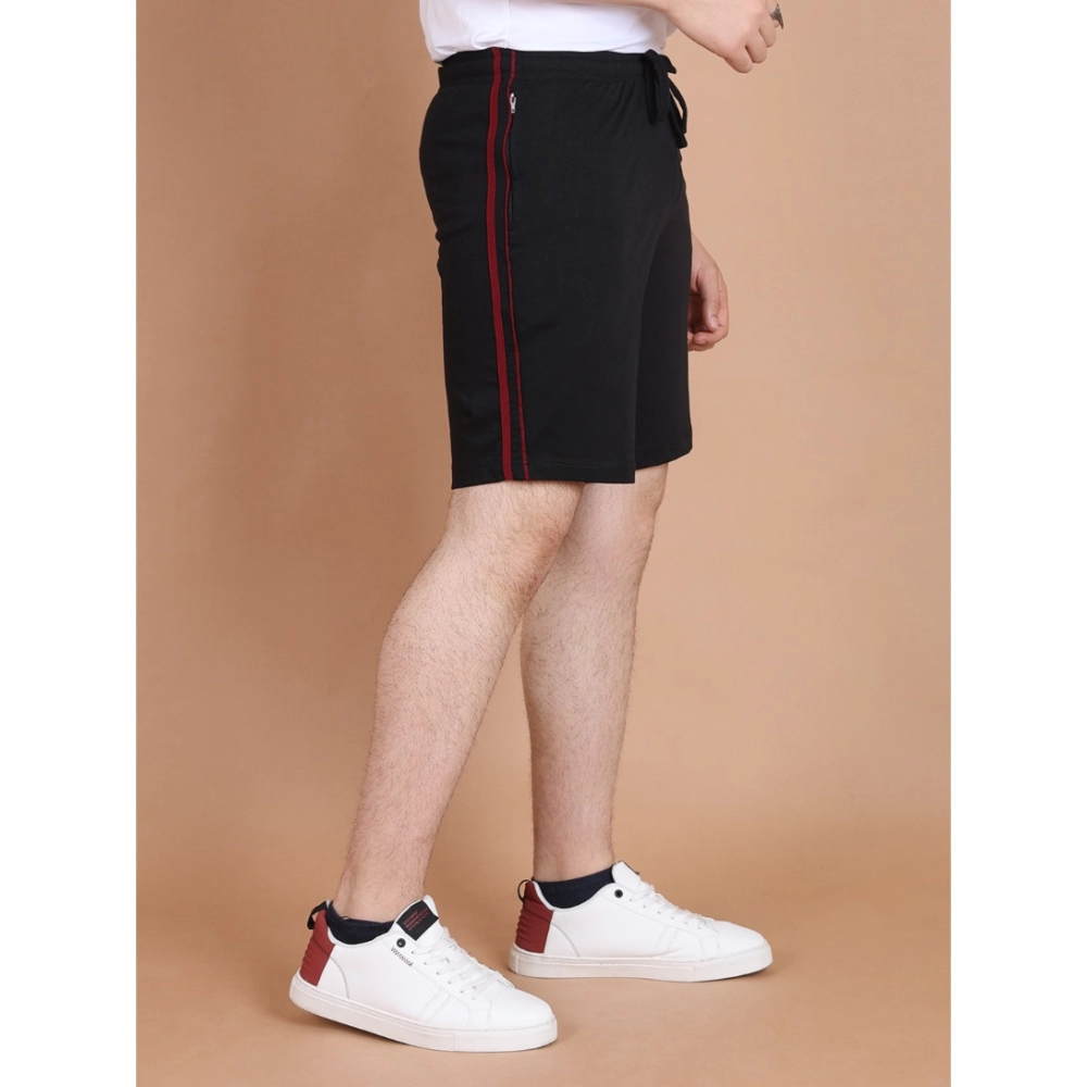 generic men's casual cotton striped above knee shorts (black) generic men's casual cotton striped above knee shorts (black)