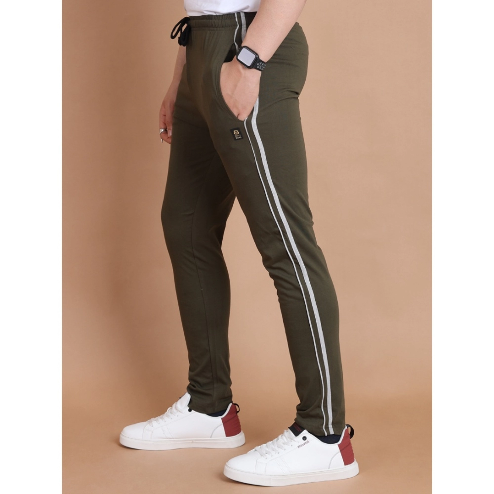 generic men's casual cotton striped full length track pant (olive) generic men's casual cotton striped full length track pant (olive)