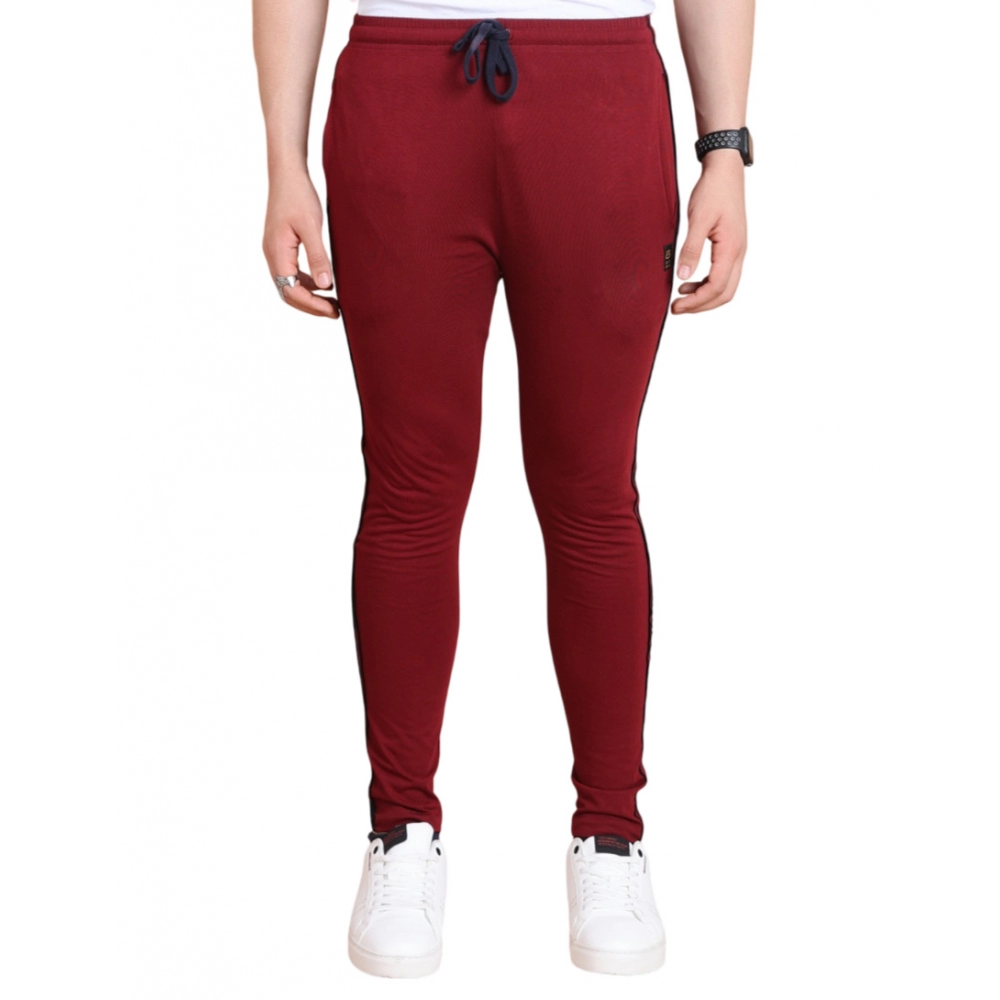generic men's casual cotton striped full length track pant (maroon) generic men's casual cotton striped full length track pant (maroon)