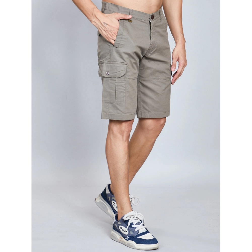 generic men's casual cotton solid knee length cargo shorts (darkgrey) generic men's casual cotton solid knee length cargo shorts (darkgrey)