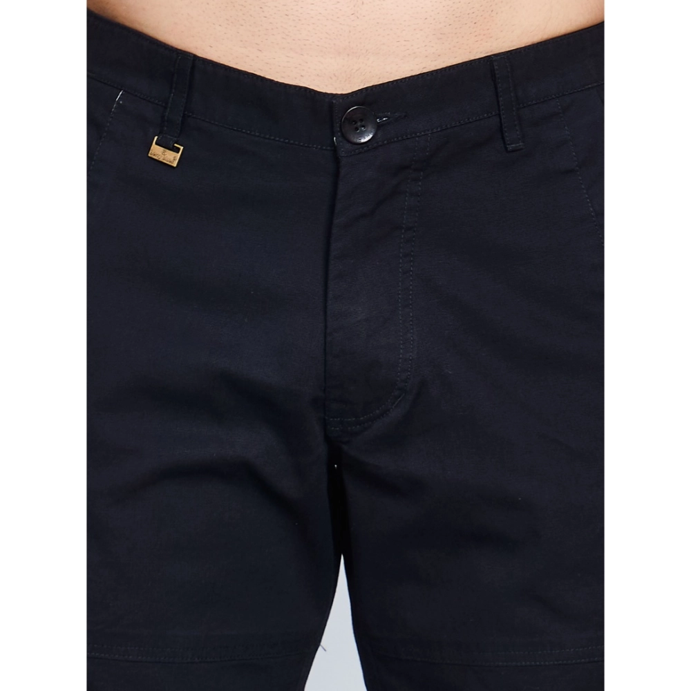 generic men's casual cotton solid knee length cargo shorts (black) generic men's casual cotton solid knee length cargo shorts (black)