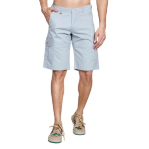 generic men's casual cotton solid knee length cargo shorts (grey)