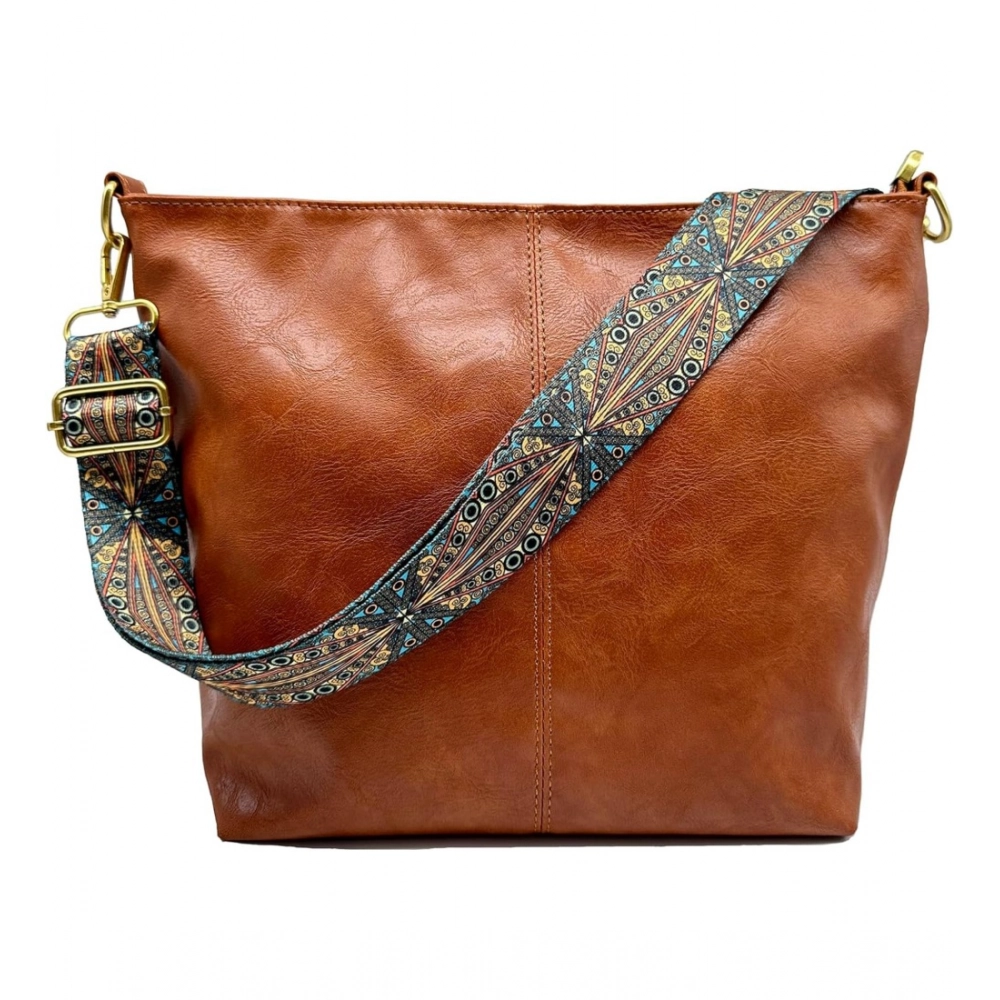 generic women's pu leather medium sling bag zipper handbag (brown) generic women's pu leather medium sling bag zipper handbag (brown)