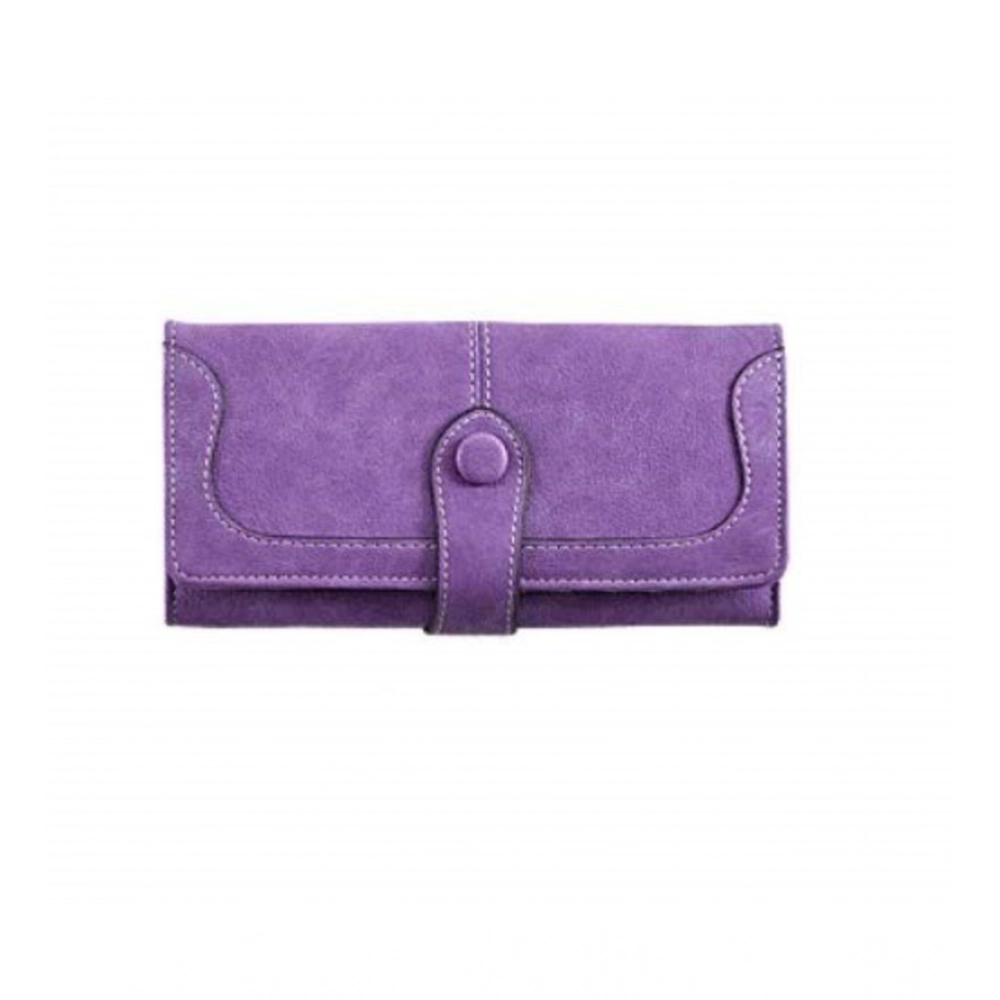 generic women's faux leather medium snap button wallet (purple) generic women's faux leather medium snap button wallet (purple)