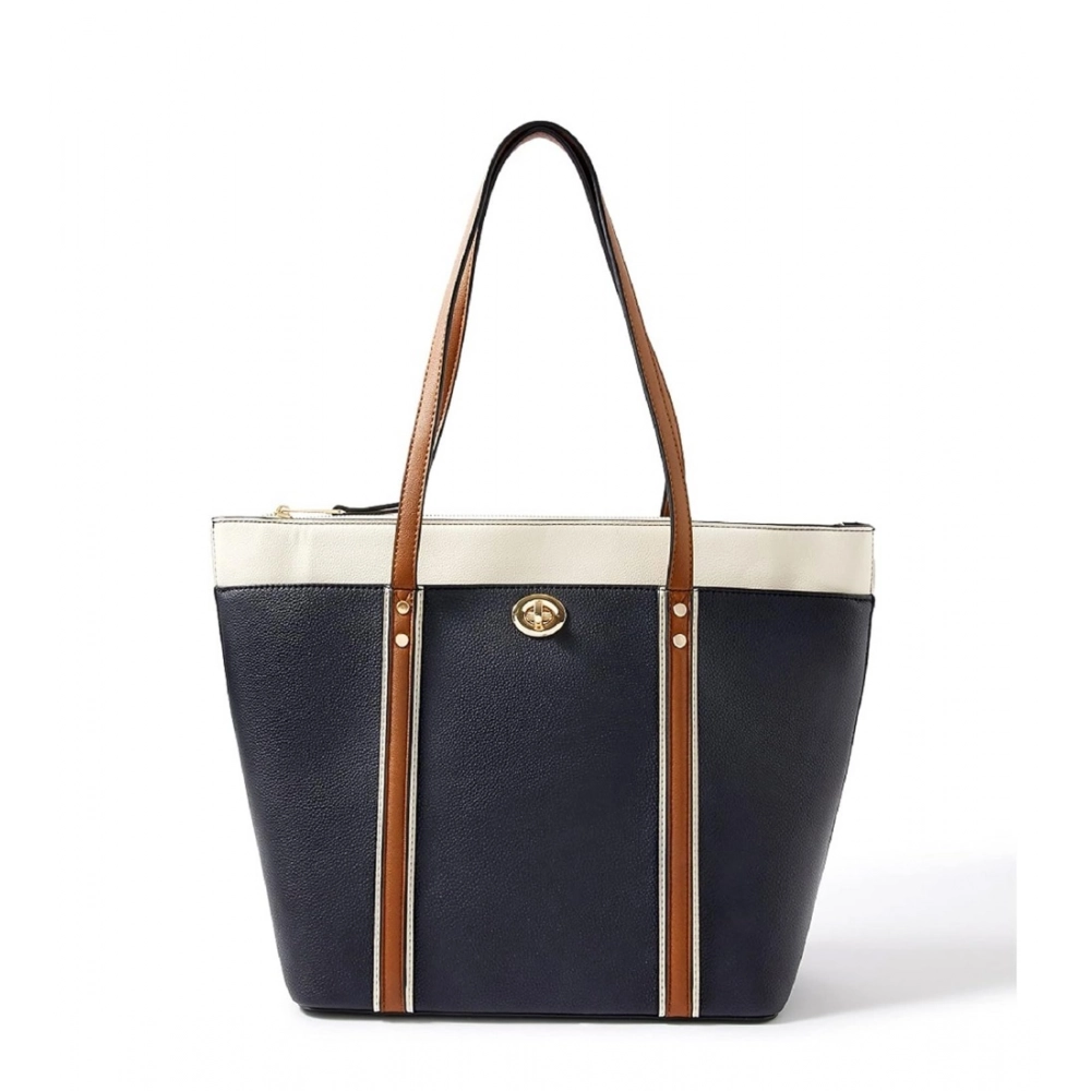 generic women's faux leather large shoulder zipper handbag (dark blue) generic women's faux leather large shoulder zipper handbag (dark blue)