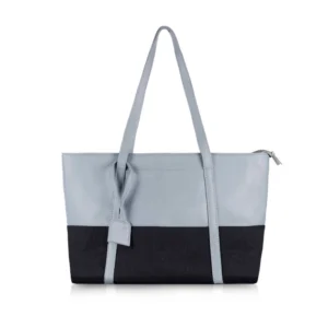 generic women's faux leather large shoulder zipper handbag (light blue)