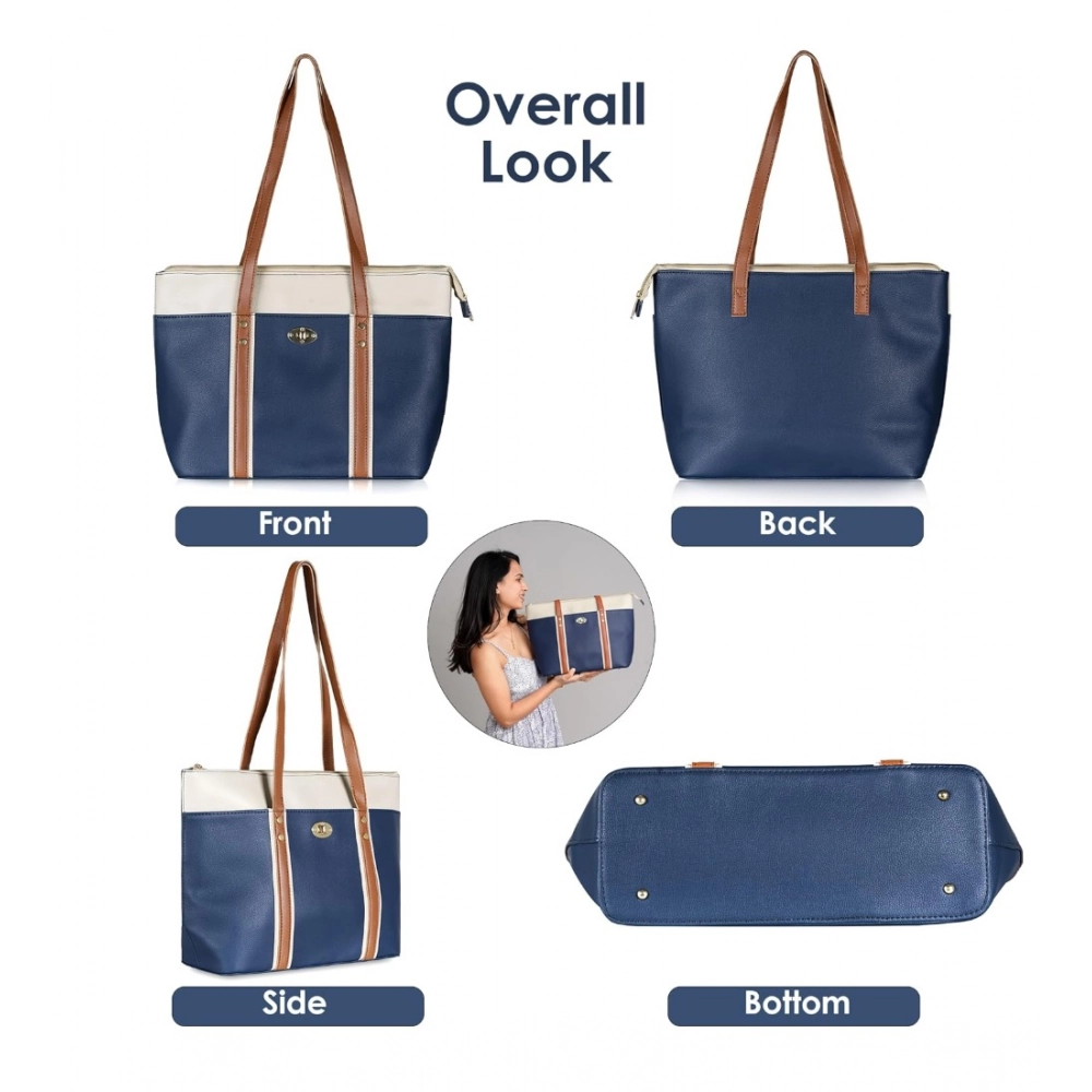 generic women's faux leather large shoulder zipper handbag (dark blue) generic women's faux leather large shoulder zipper handbag (dark blue)
