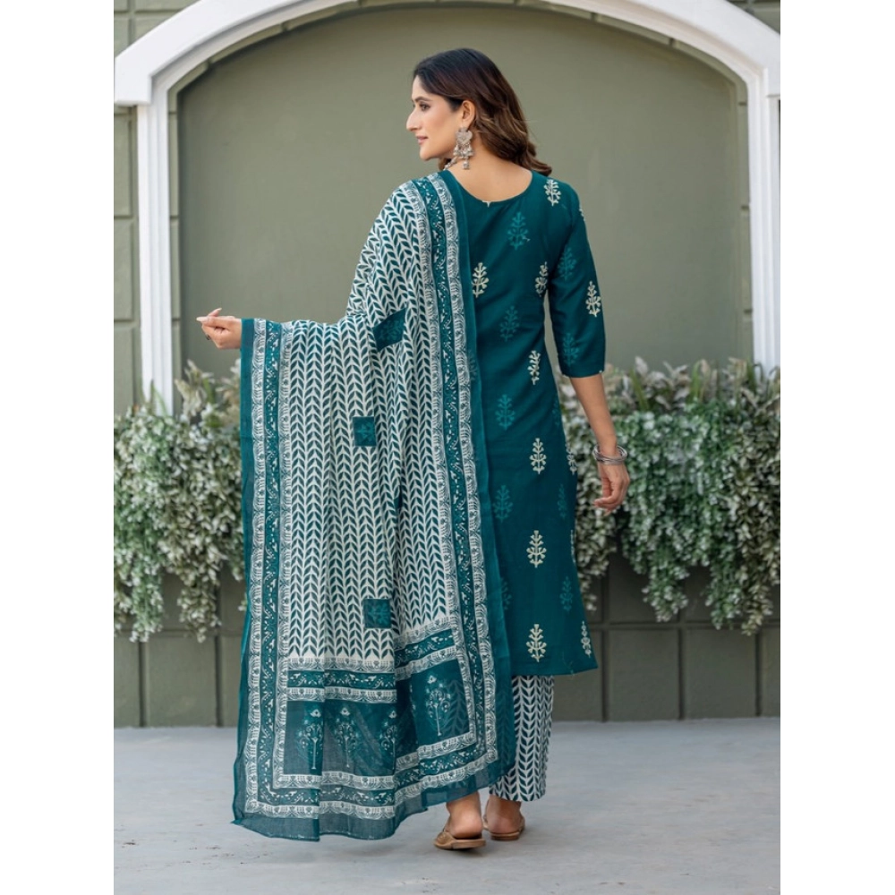 generic women's cotton blend printed kurti with pant dupatta set (morpichh) generic women's cotton blend printed kurti with pant dupatta set (morpichh)