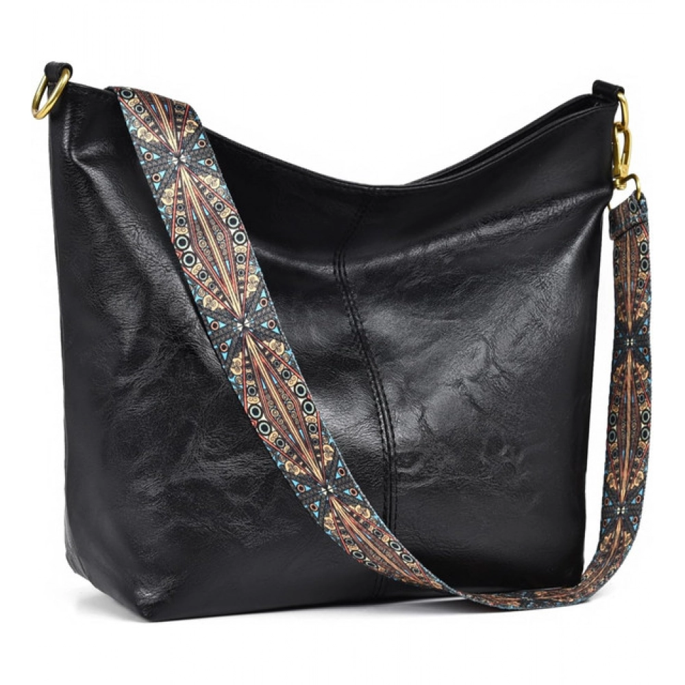 generic women's pu leather zipper handbag (black) generic women's pu leather zipper handbag (black)