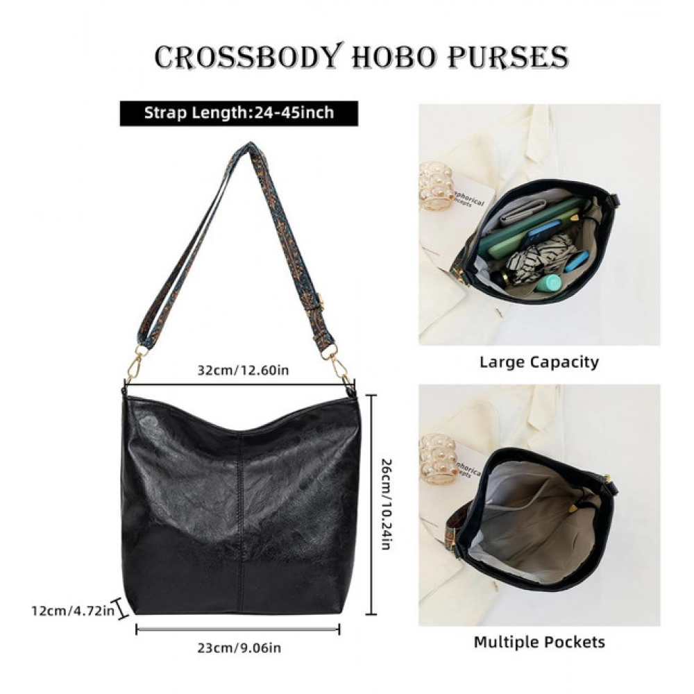 generic women's pu leather zipper handbag (black) generic women's pu leather zipper handbag (black)