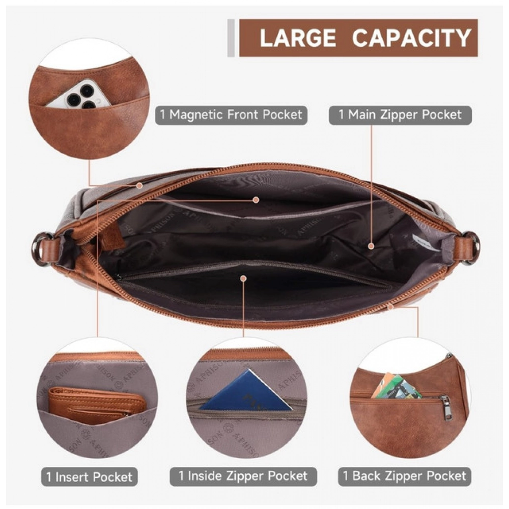 generic women's pu leather zipper sling bag generic women's pu leather zipper sling bag