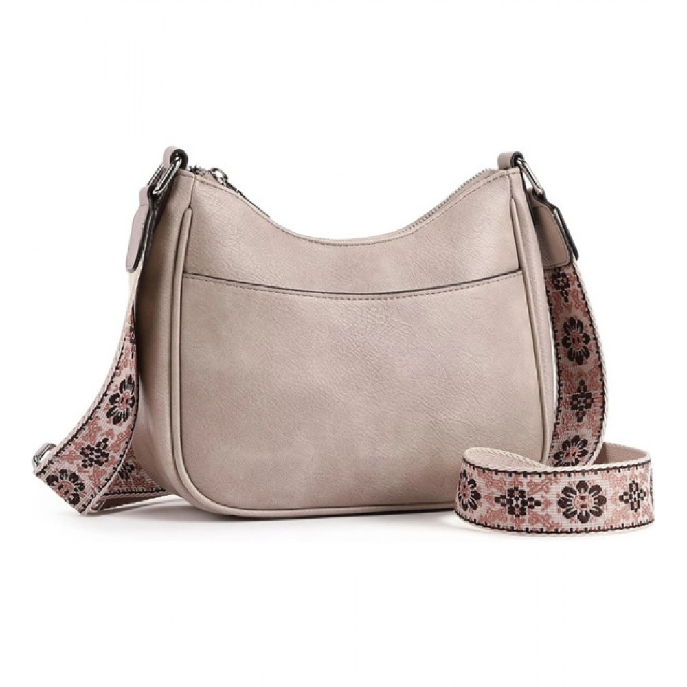 generic women's pu leather zipper sling bag (beige) generic women's pu leather zipper sling bag (beige)