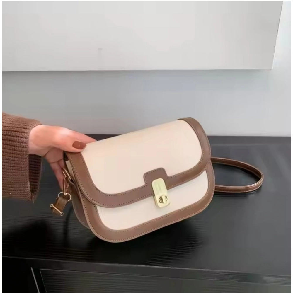 generic women's pu leather zipper sling bag (beige) generic women's pu leather zipper sling bag (beige)