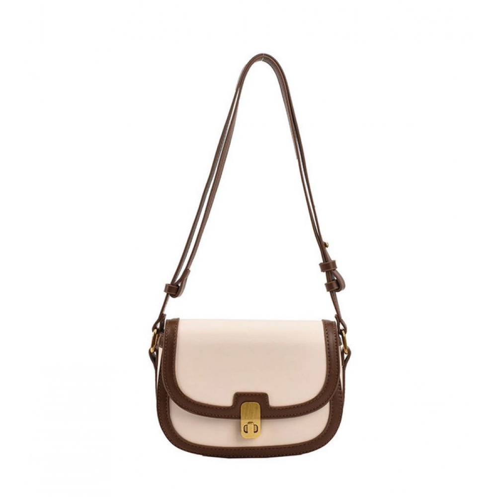 generic women's pu leather zipper sling bag (beige) generic women's pu leather zipper sling bag (beige)