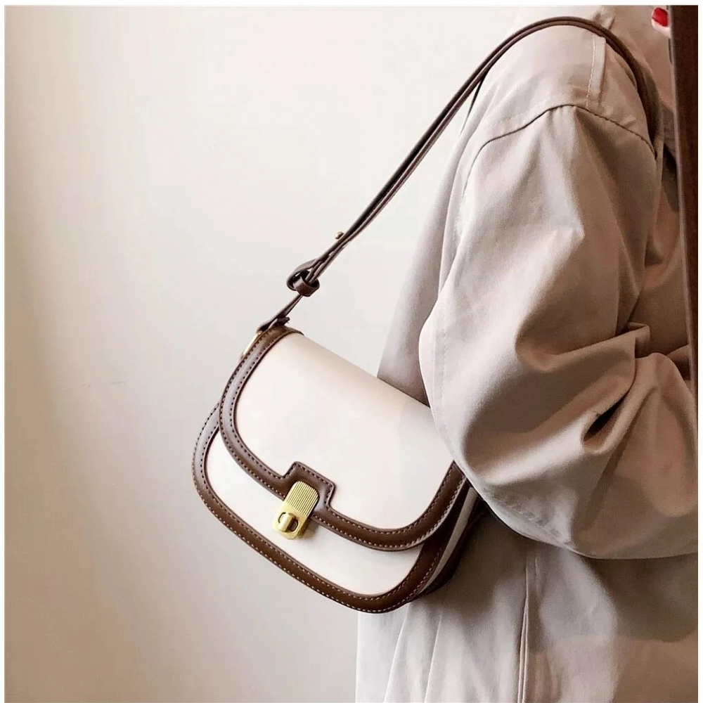 generic women's pu leather zipper sling bag (beige) generic women's pu leather zipper sling bag (beige)
