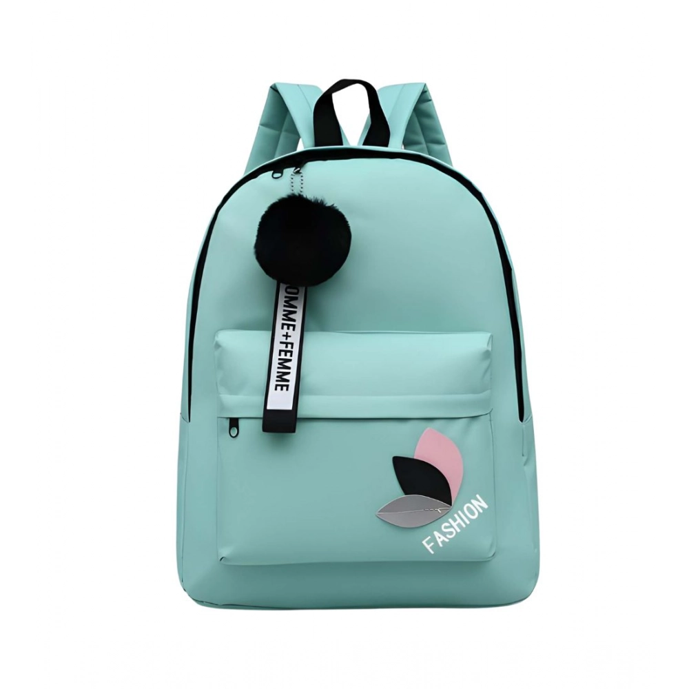 generic unisex pu leather solid medium zipper backpack (green) generic unisex pu leather solid medium zipper backpack (green)