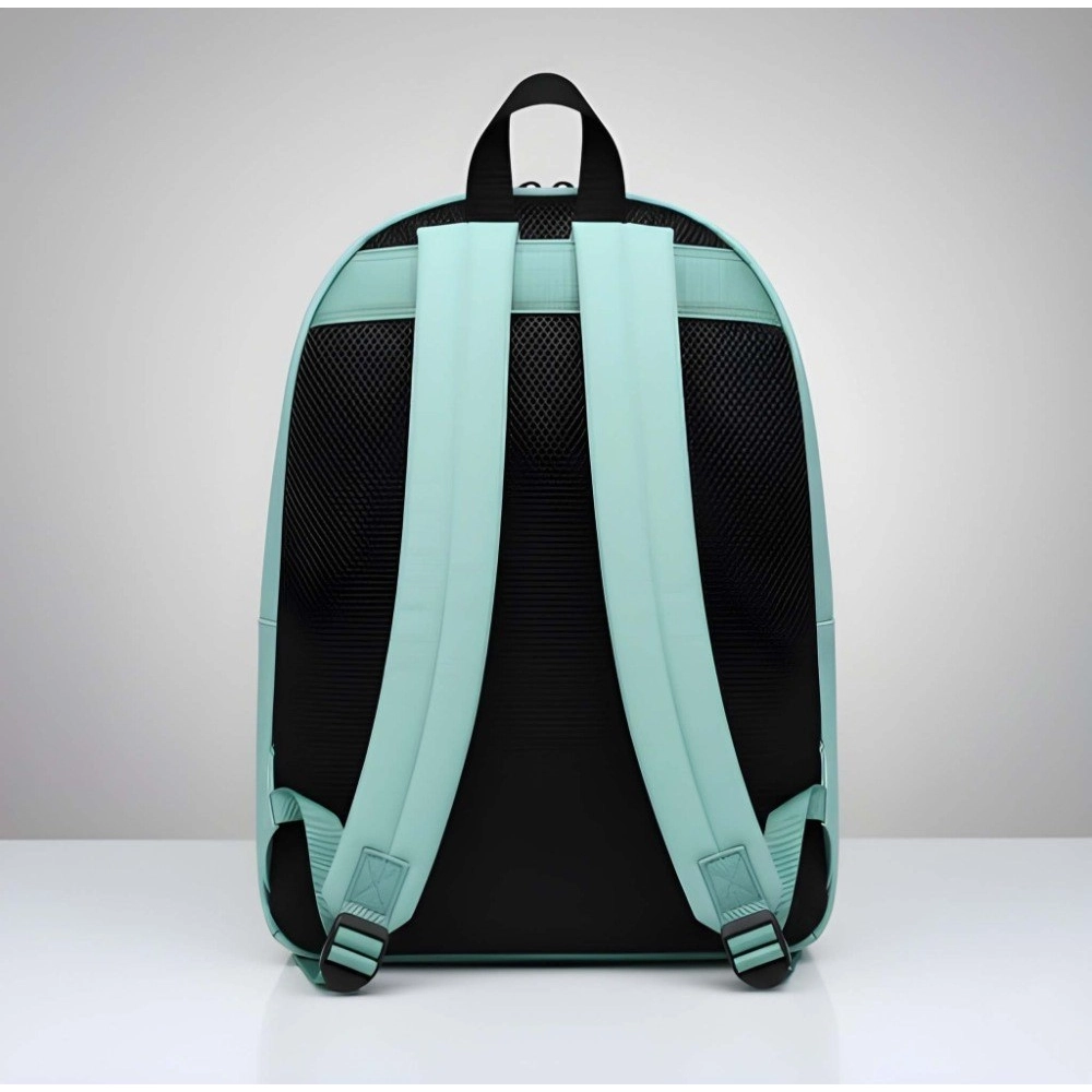 generic unisex pu leather solid medium zipper backpack (green) generic unisex pu leather solid medium zipper backpack (green)