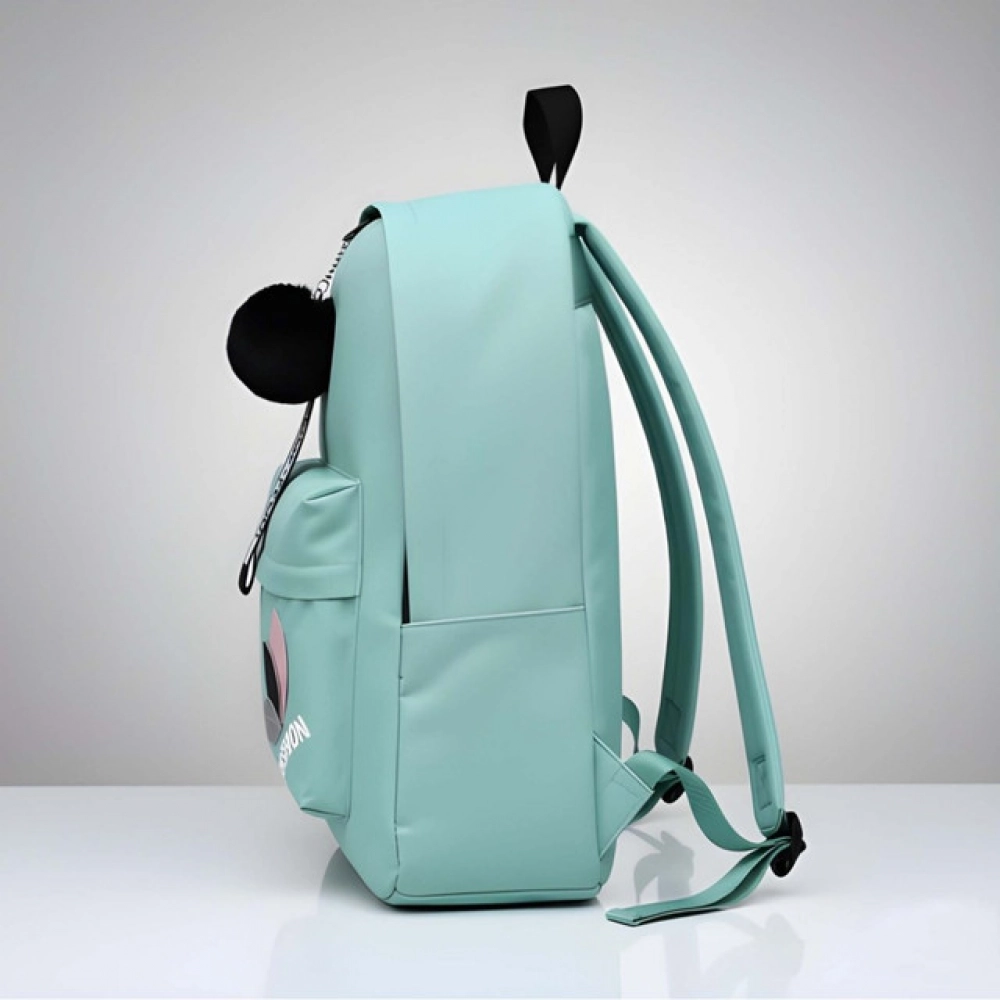 generic unisex pu leather solid medium zipper backpack (green) generic unisex pu leather solid medium zipper backpack (green)