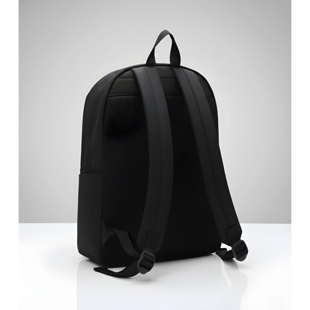 generic unisex pu leather solid medium zipper backpack (black) generic unisex pu leather solid medium zipper backpack (black)