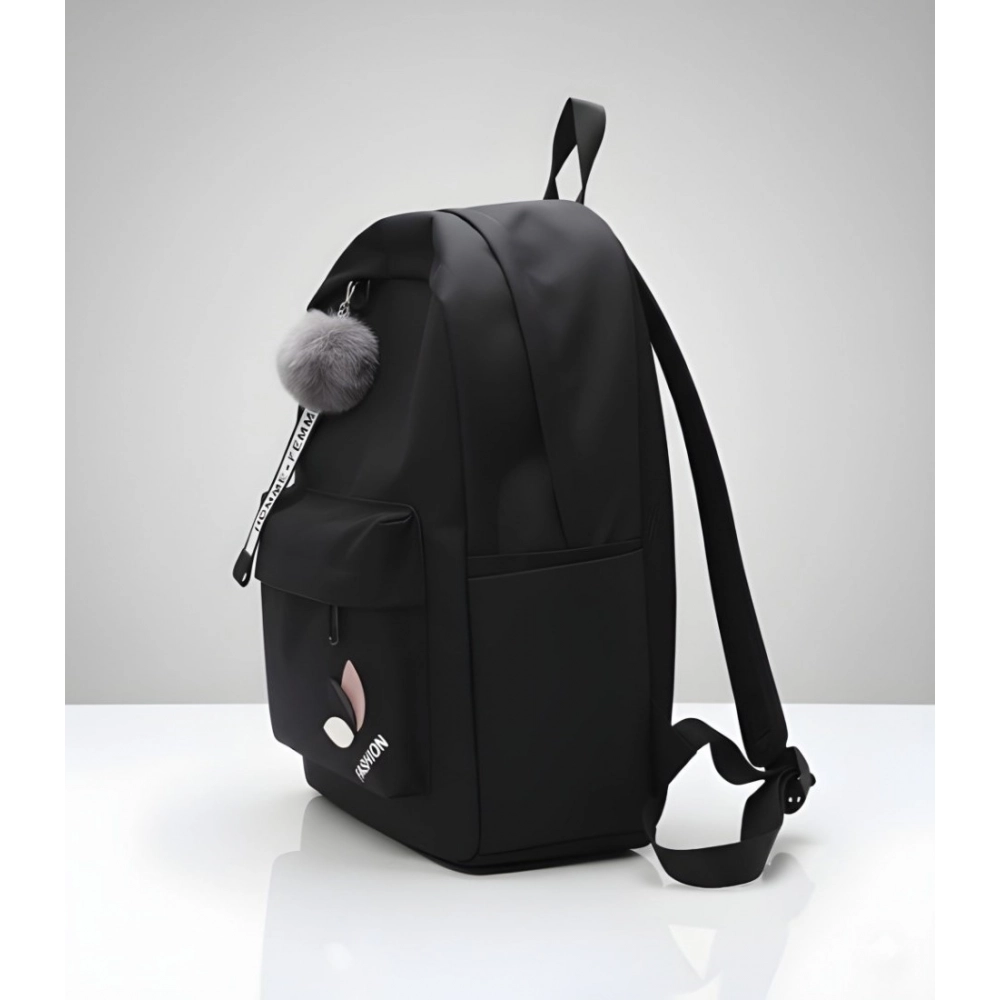 generic unisex pu leather solid medium zipper backpack (black) generic unisex pu leather solid medium zipper backpack (black)