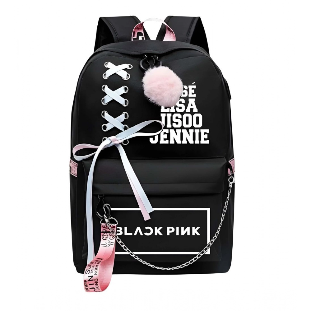 generic unisex pu leather solid medium zipper backpack (black) generic unisex pu leather solid medium zipper backpack (black)