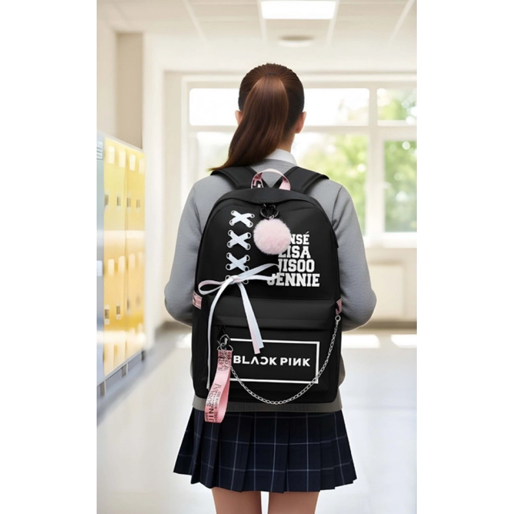 generic unisex pu leather solid medium zipper backpack (black) generic unisex pu leather solid medium zipper backpack (black)