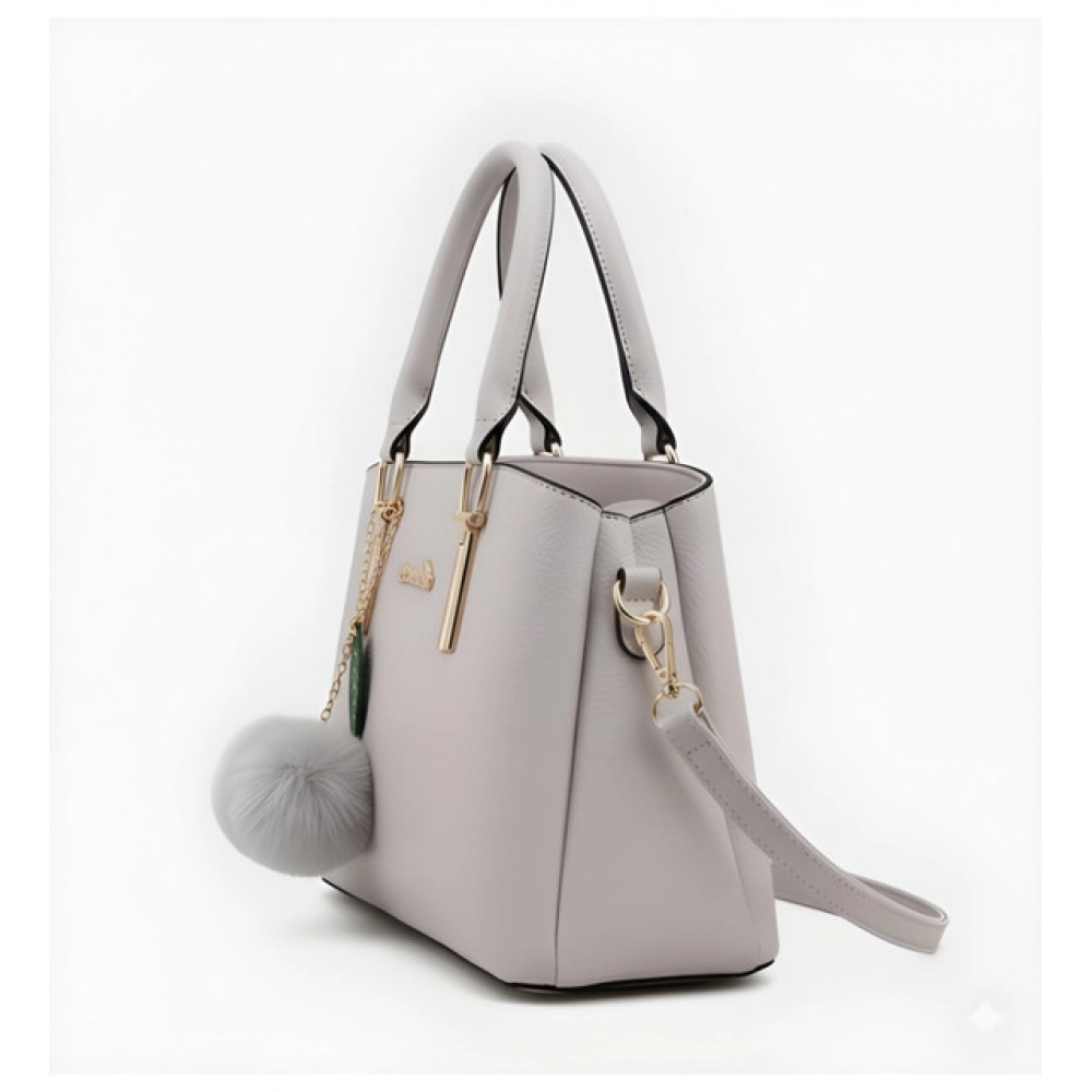 generic women's pu leather solid shoulder zipper handbag (grey) generic women's pu leather solid shoulder zipper handbag (grey)