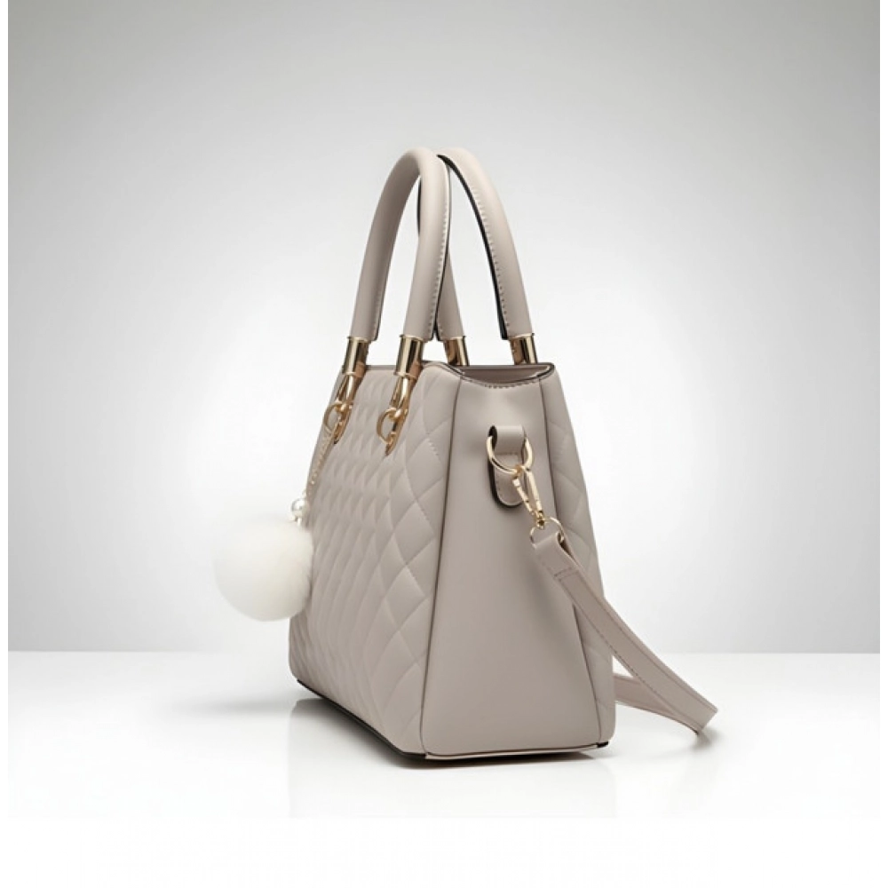 generic women's pu leather solid shoulder zipper handbag (grey) generic women's pu leather solid shoulder zipper handbag (grey)