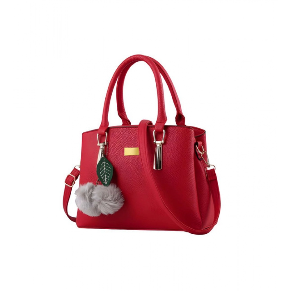 generic women's pu leather solid shoulder zipper handbag (red) generic women's pu leather solid shoulder zipper handbag (red)