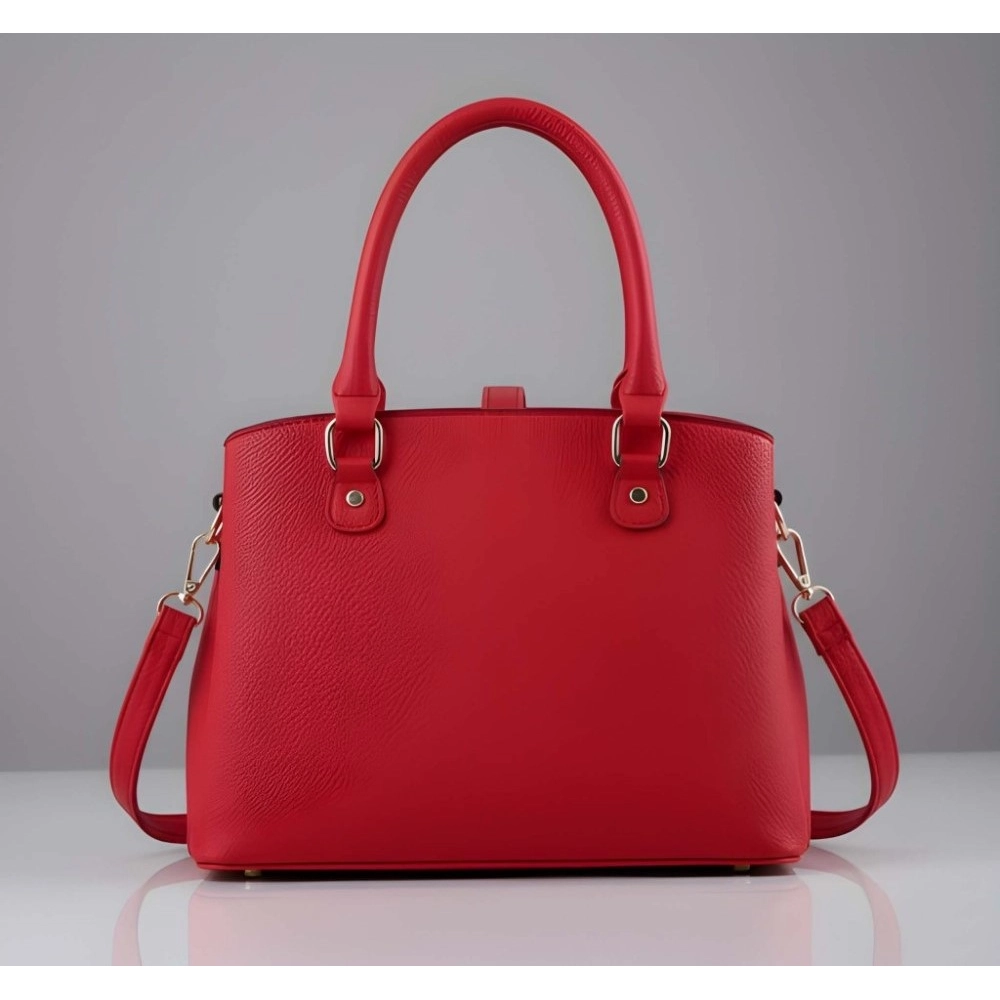generic women's pu leather solid shoulder zipper handbag (red) generic women's pu leather solid shoulder zipper handbag (red)
