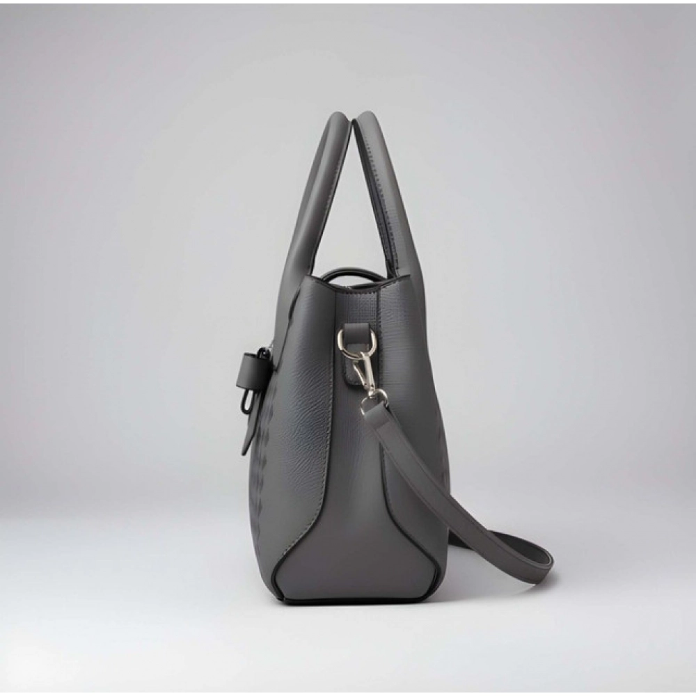 generic women's pu leather solid shoulder zipper handbag (grey) generic women's pu leather solid shoulder zipper handbag (grey)