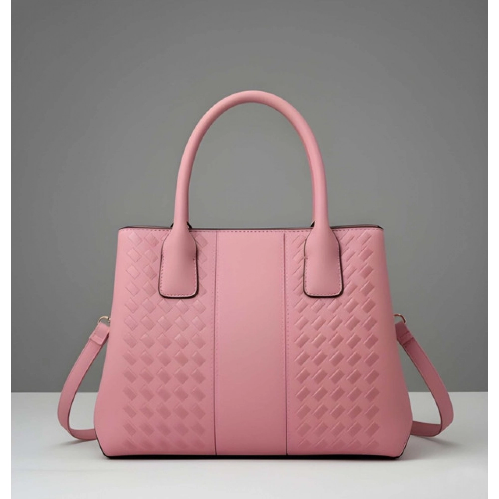 generic women's pu leather solid shoulder zipper handbag (pink) generic women's pu leather solid shoulder zipper handbag (pink)
