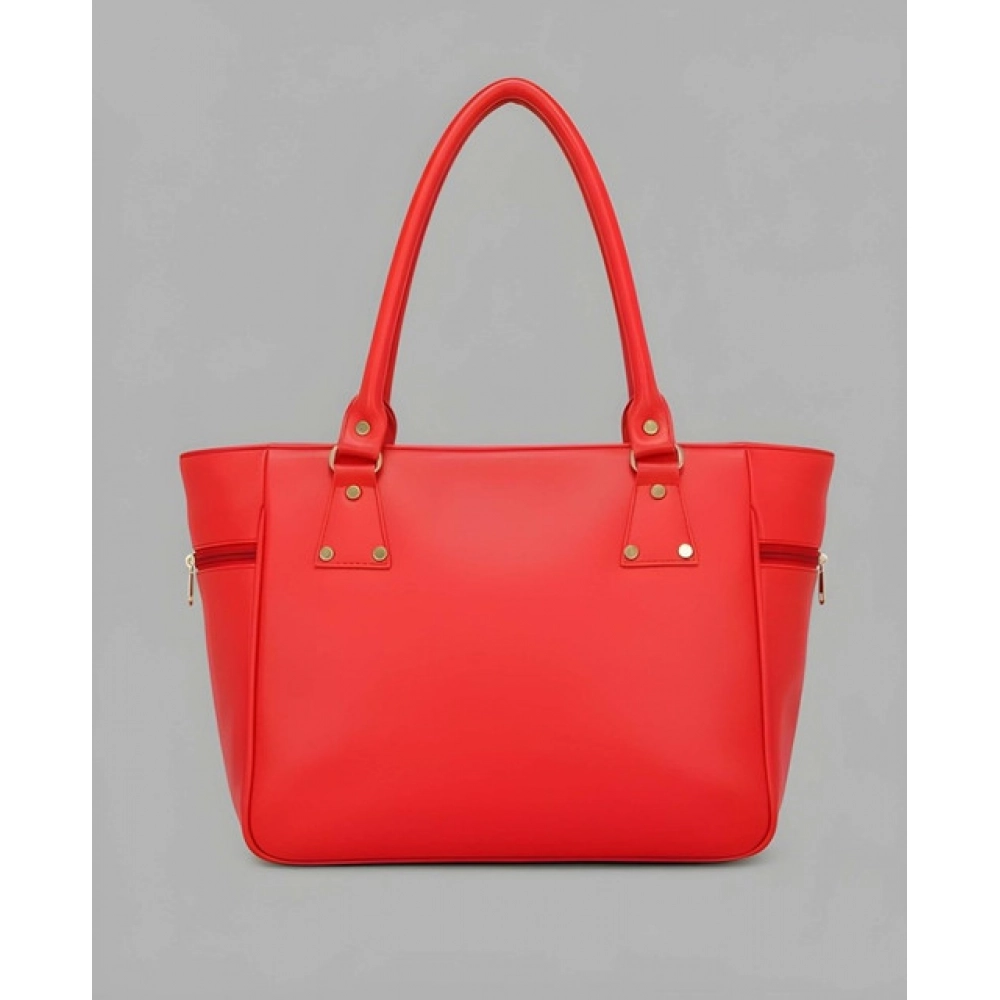 generic women's pu leather solid shoulder zipper handbag (red) generic women's pu leather solid shoulder zipper handbag (red)