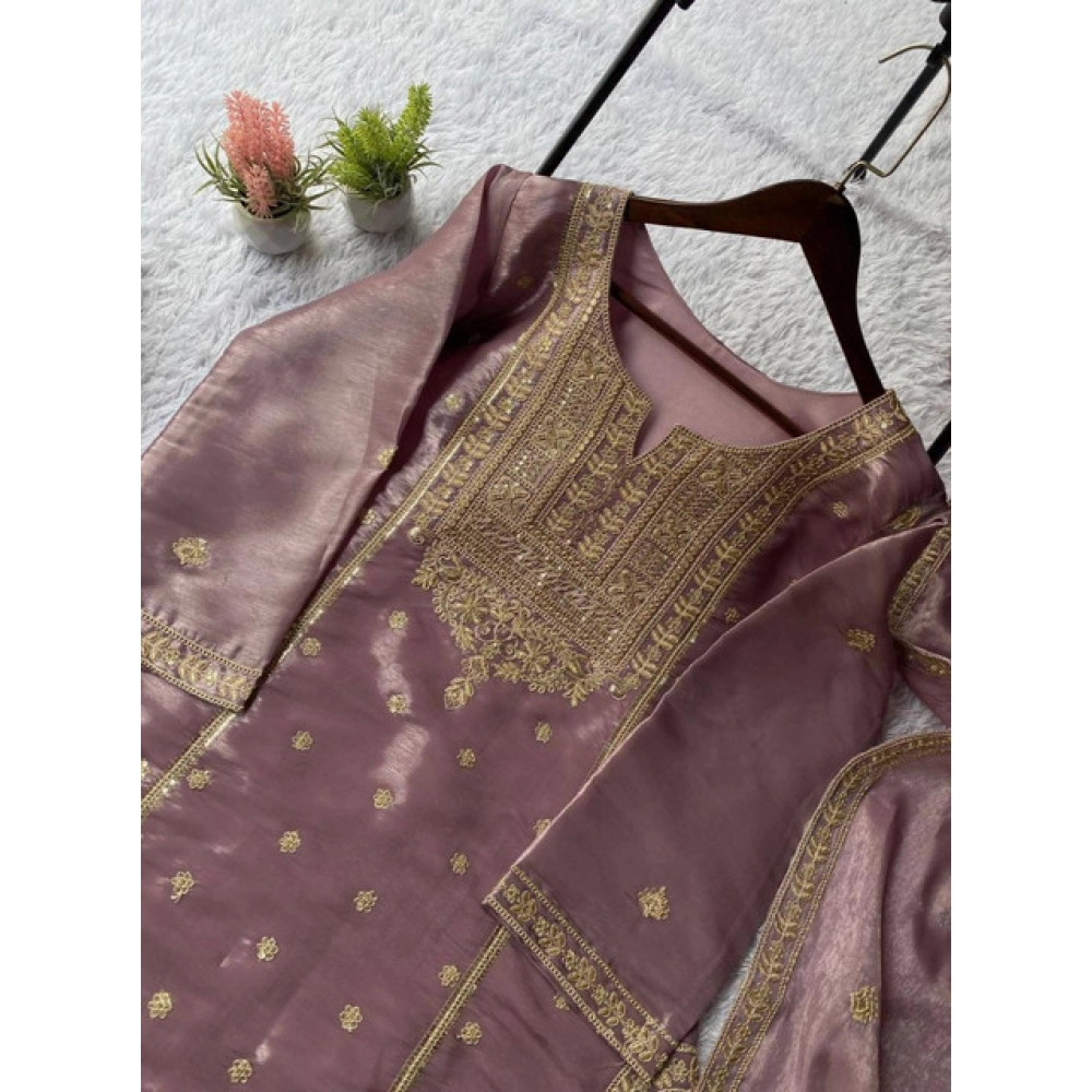 generic women's silk embroidered 3/4th sleeve round kurti with sharara pant and dupatta set (purple) generic women's silk embroidered 3/4th sleeve round kurti with sharara pant and dupatta set (purple)