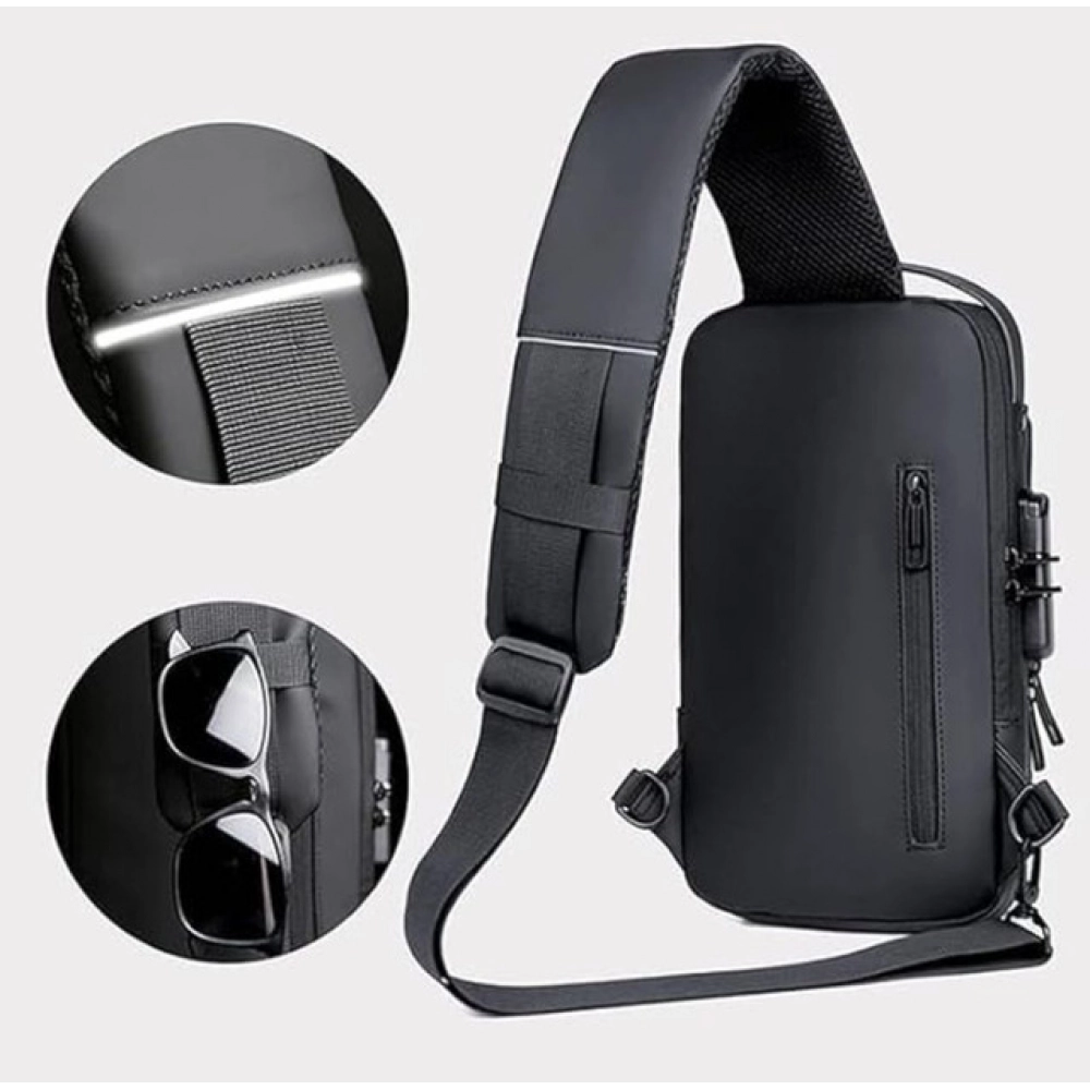 generic waterproof sling cross backpack bag (black) generic waterproof sling cross backpack bag (black)