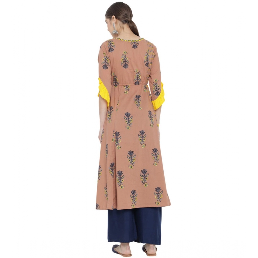generic women's casual 3/4 th sleeve floral printed cotton kurti (multicolor) generic women's casual 3/4 th sleeve floral printed cotton kurti (multicolor)