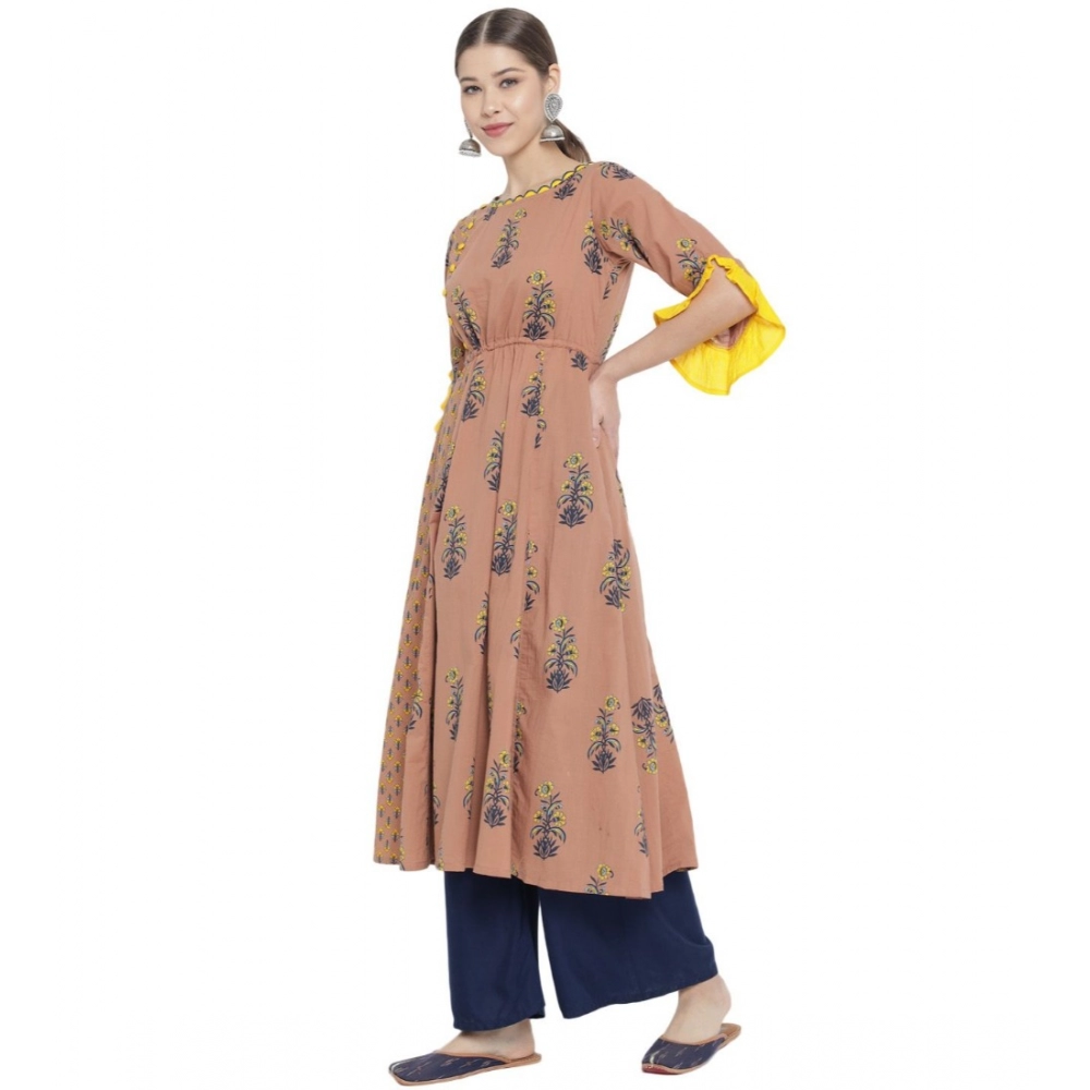 generic women's casual 3/4 th sleeve floral printed cotton kurti (multicolor) generic women's casual 3/4 th sleeve floral printed cotton kurti (multicolor)