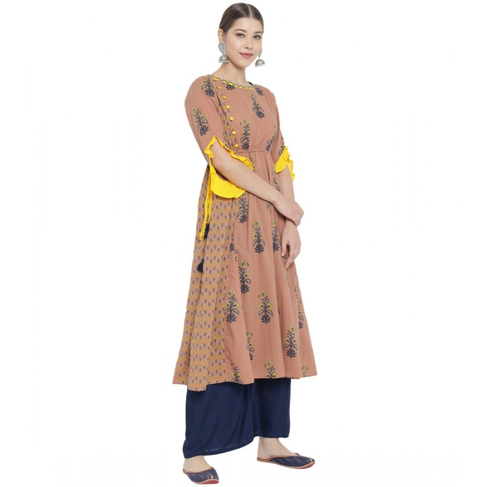 generic women's casual 3/4 th sleeve floral printed cotton kurti (multicolor) generic women's casual 3/4 th sleeve floral printed cotton kurti (multicolor)