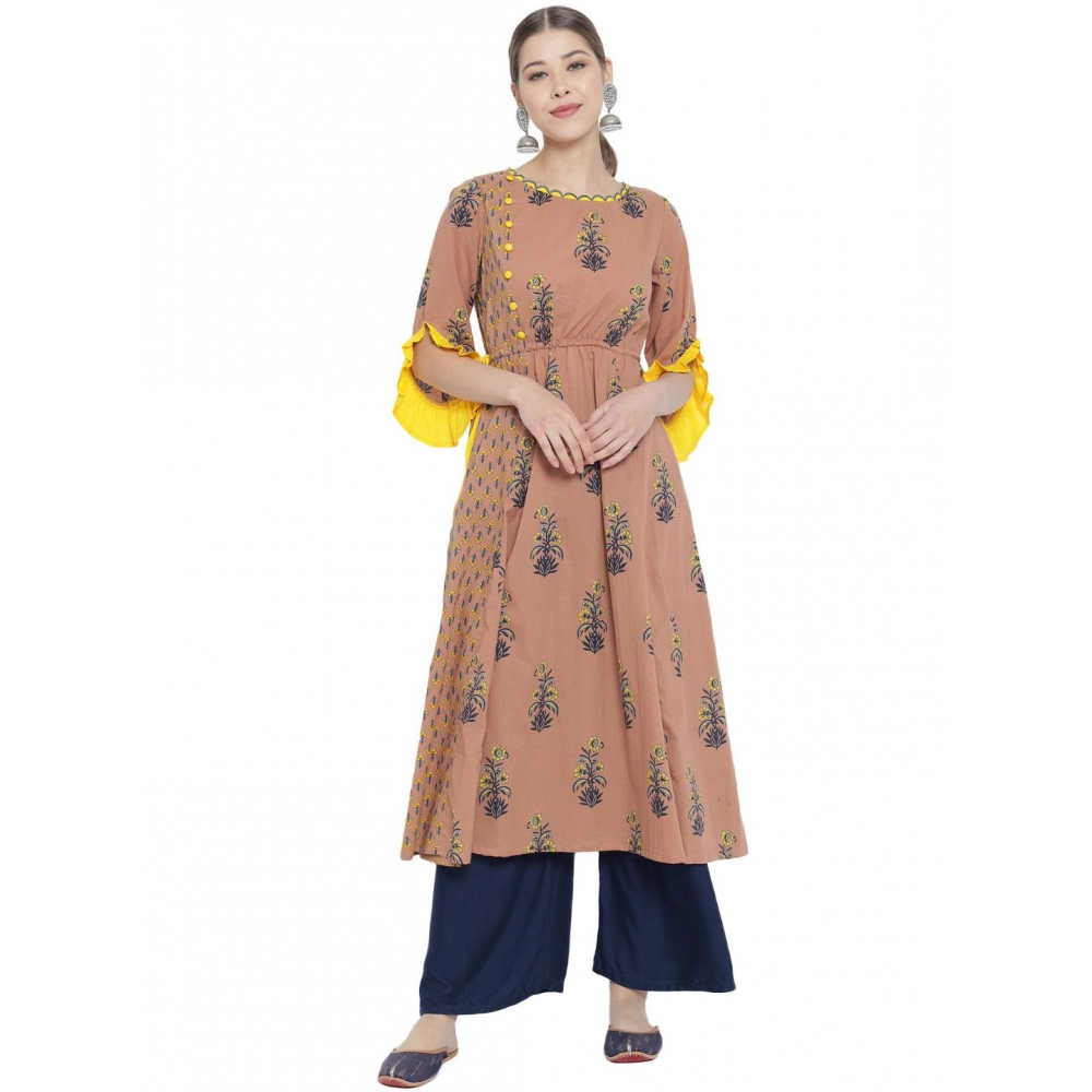generic women's casual 3/4 th sleeve floral printed cotton kurti (multicolor) generic women's casual 3/4 th sleeve floral printed cotton kurti (multicolor)